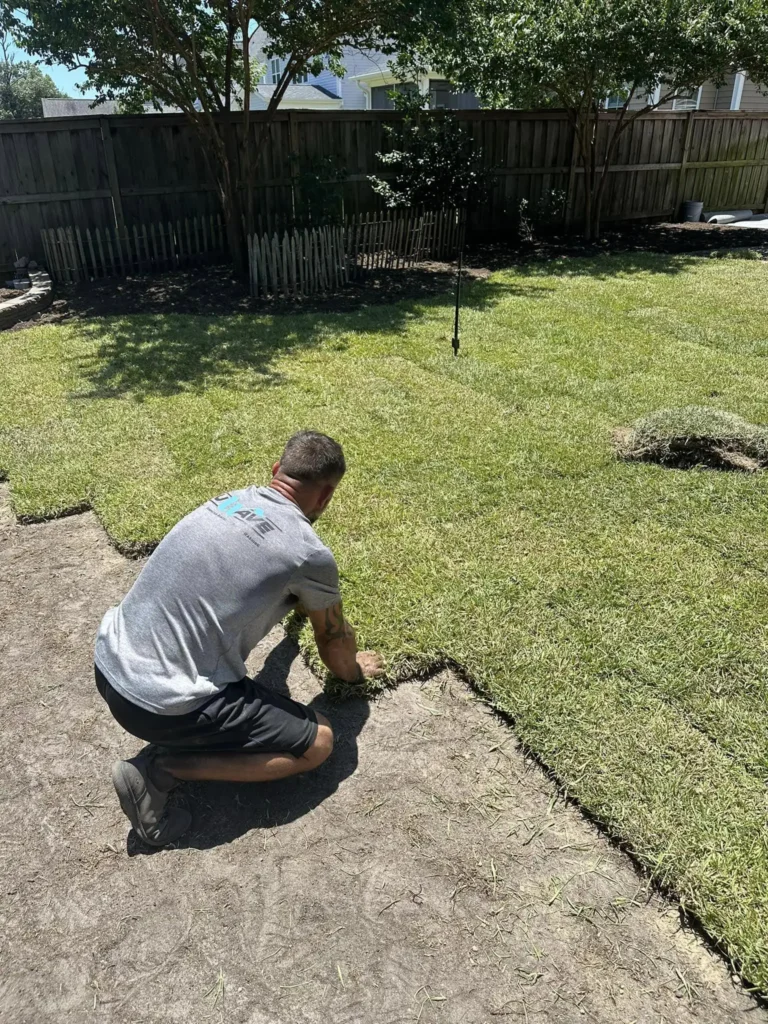 adding new sod to regraded ground - hampstead nc, surf city nc, and holly ridge nc